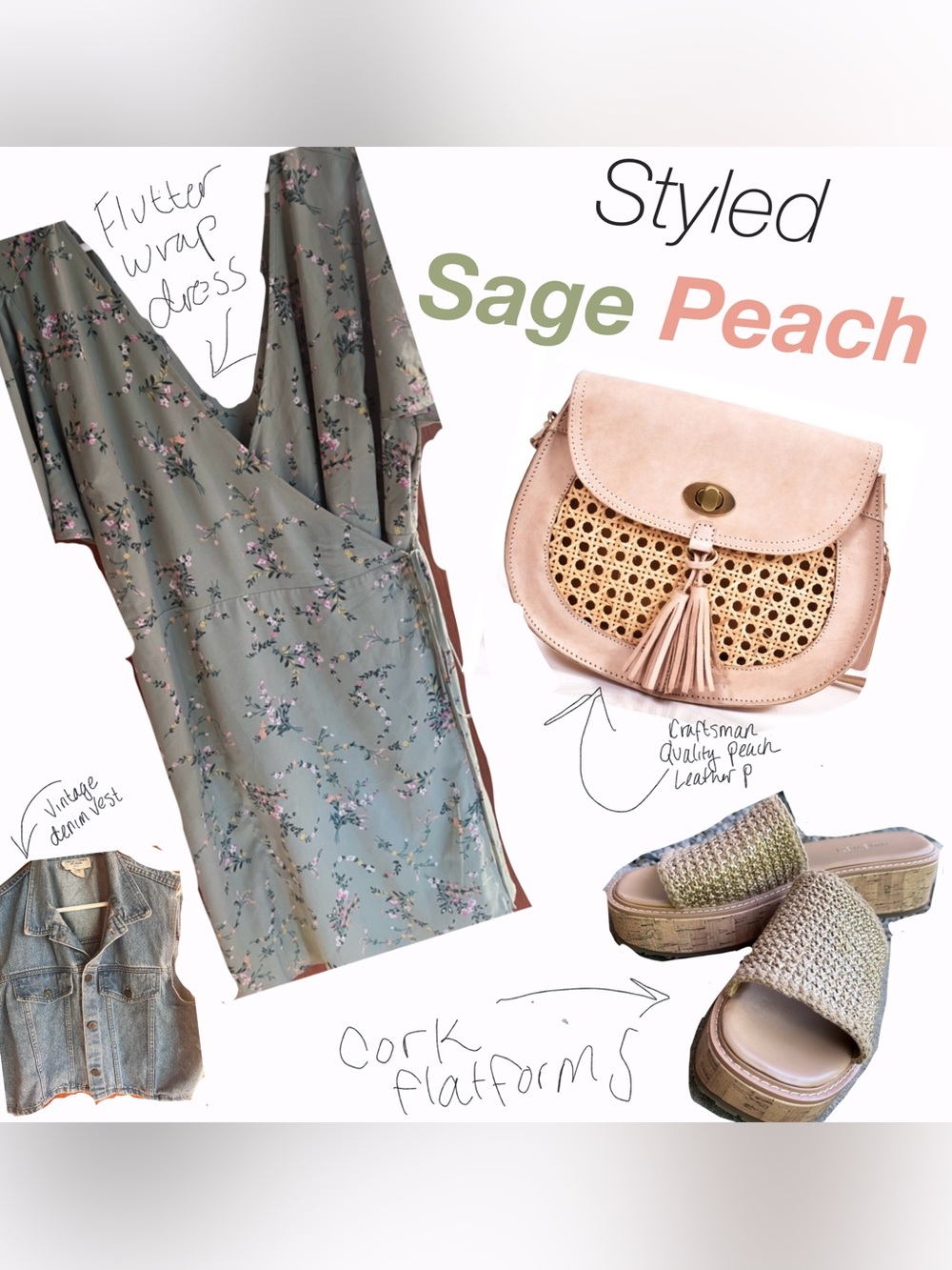 Lauren Conrad floral sage green wrap dress